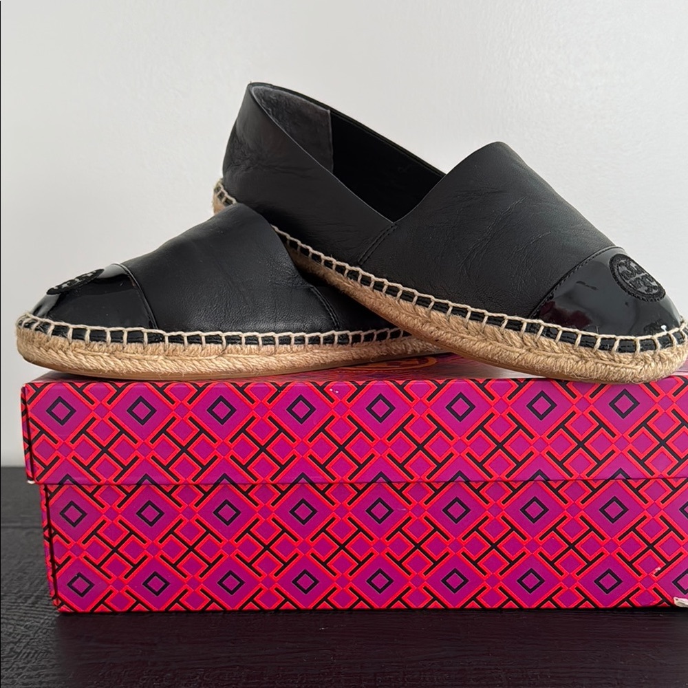 Tory Burch Black Espadrilles with Jute Sole